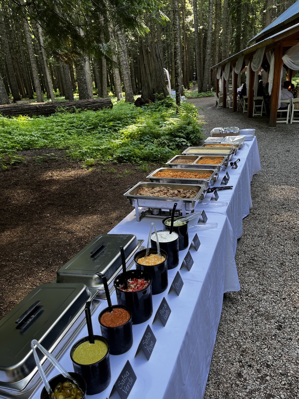 Outdoor taco bar